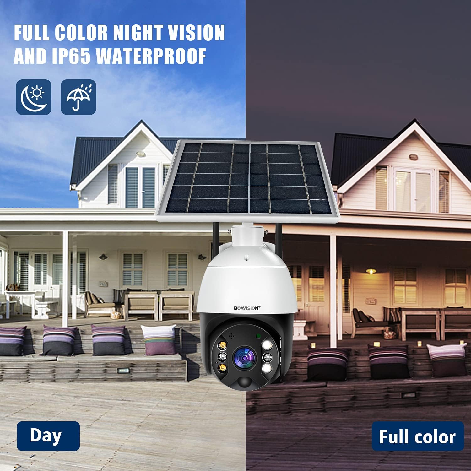 Flash Sale Buy 1 get 1 Outdoor Security Camera,Solar Powered Battery WiFi Camera Wirefree Outdoor 1080P Pan Tilt Wireless Camera PIR Motion 2 Way Audio Night Vision Cloud Storage Boavision S10