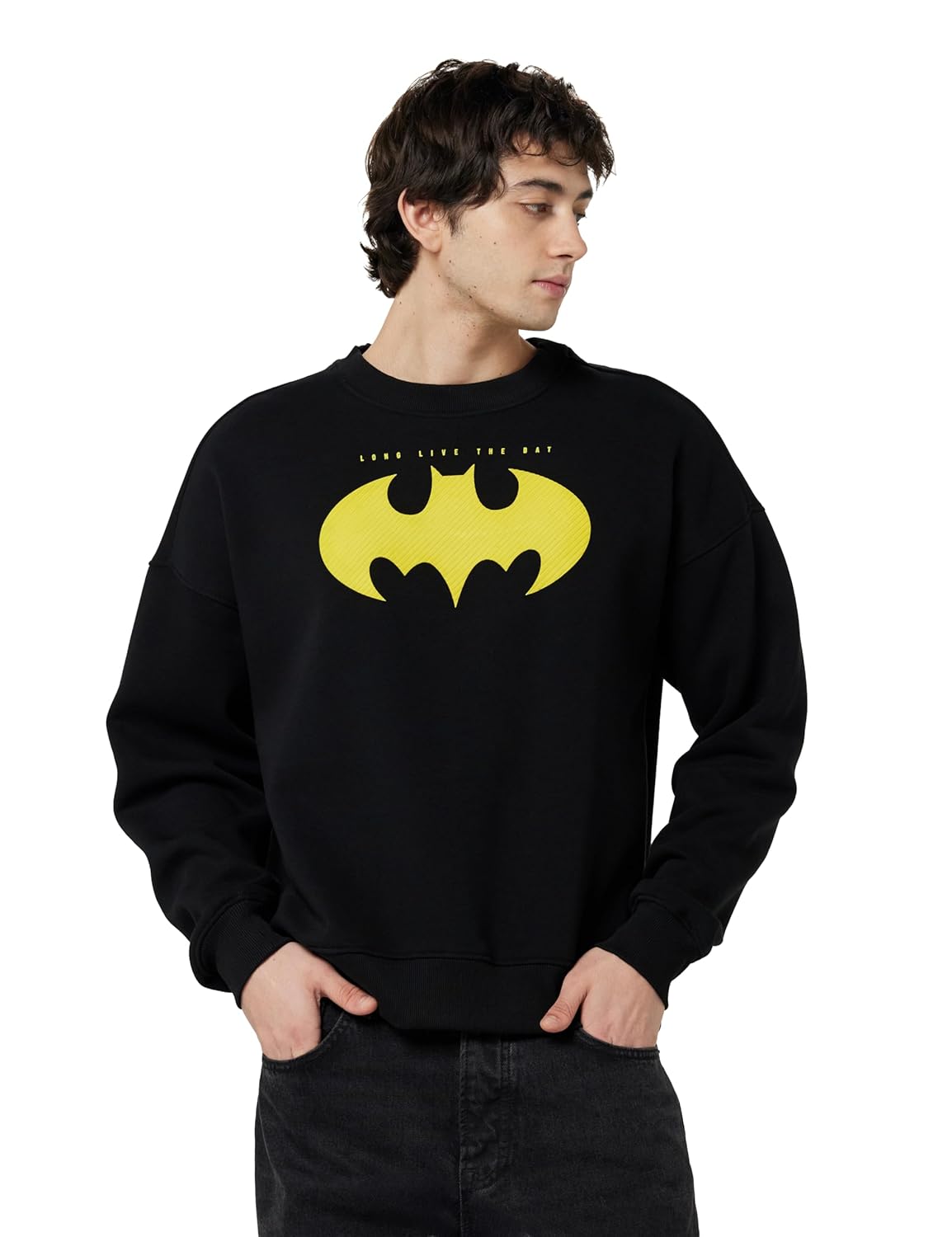 Free Authority Batman Printed Oversized Sweatshirt for Men