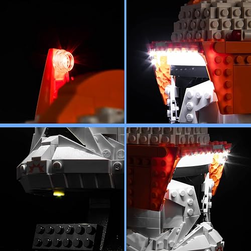 Miniatura 10 de VONADO Luz LED de control de luz para casco Lego The Mandalorian 75328 (solo luces, sin modelos) Kit de iluminación creativa Accesorios compatibles