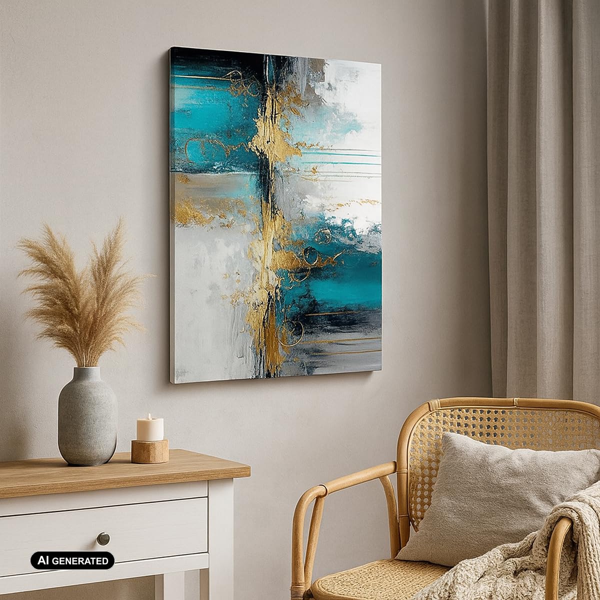 ARTTOR Quadri Moderni su Tela 80x120 cm Verticale Astratto Arte - 5774 | Deco CIAO Quadro Decorativo Grande Decorazione Murale Soggiorno Camera da Letto Decorazione da Parete Arte da Parete ARTTOR