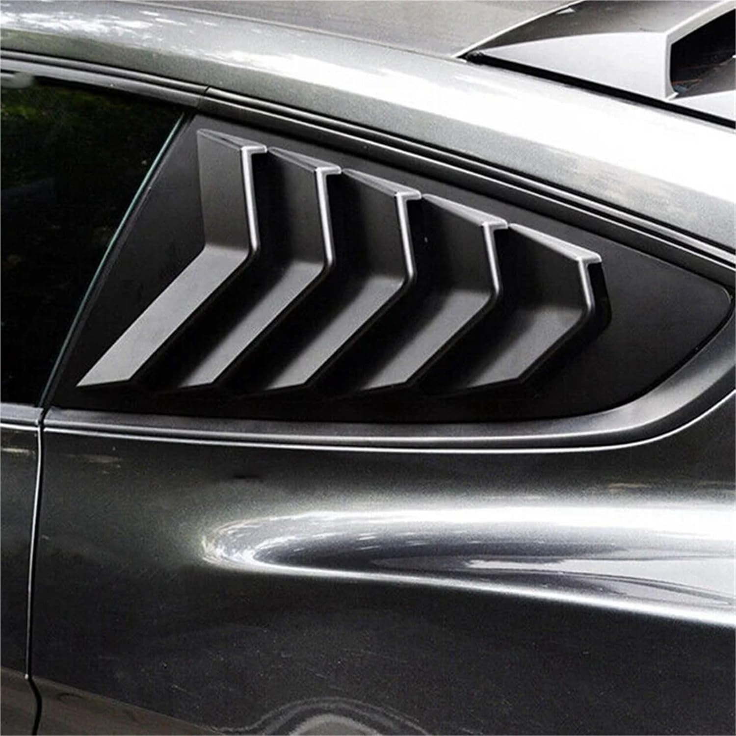 Carbon Fiber Color 1/4 Rear Side Vent Quarter Window Louver Shutter Cover Trim Compatible with Ford Mustang 2015-2022