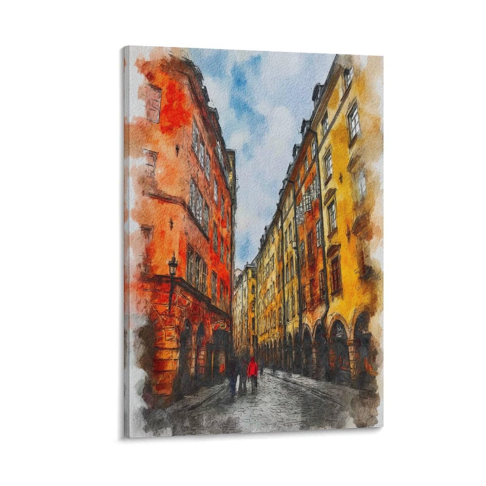 Lcynnh Frame-Style Innsbruck Austria 08X12inch(20X30cm) Vintage Travel Poster Watercolor Canvas Art