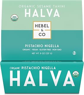 HEBEL & CO Pistachio Nigella Halva - 8 oz | Certified USDA Organic, Gluten Free, Kosher & Vegan