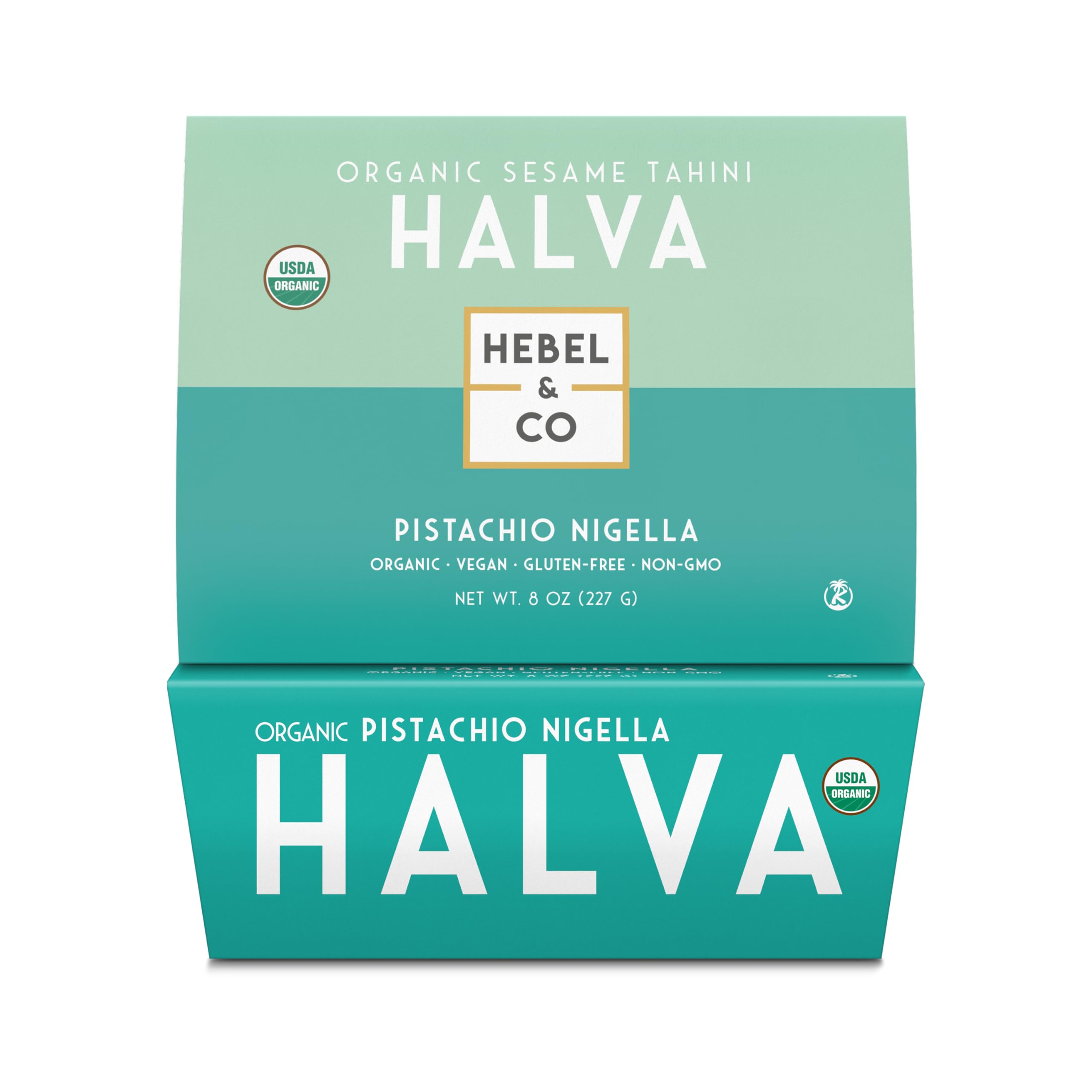 HEBEL & CO Pistachio Nigella Halva - 8 oz | Certified USDA Organic, Gluten Free, Kosher & Vegan