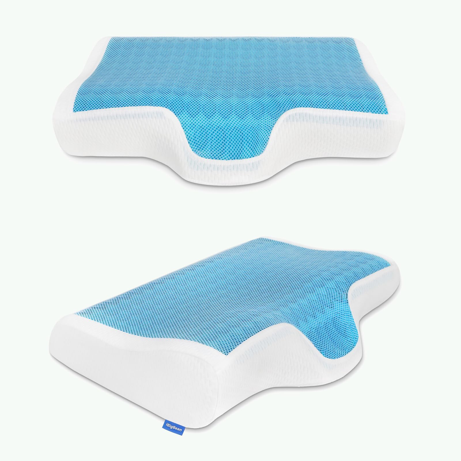 Advanced Gel Memory Foam Cervical Pillow – Ergonomic Contour Neck Support for Side, Back, Stomach Sleepers | Pain Relief, Dual-Height Design, Breathable & Washable Pillowcase