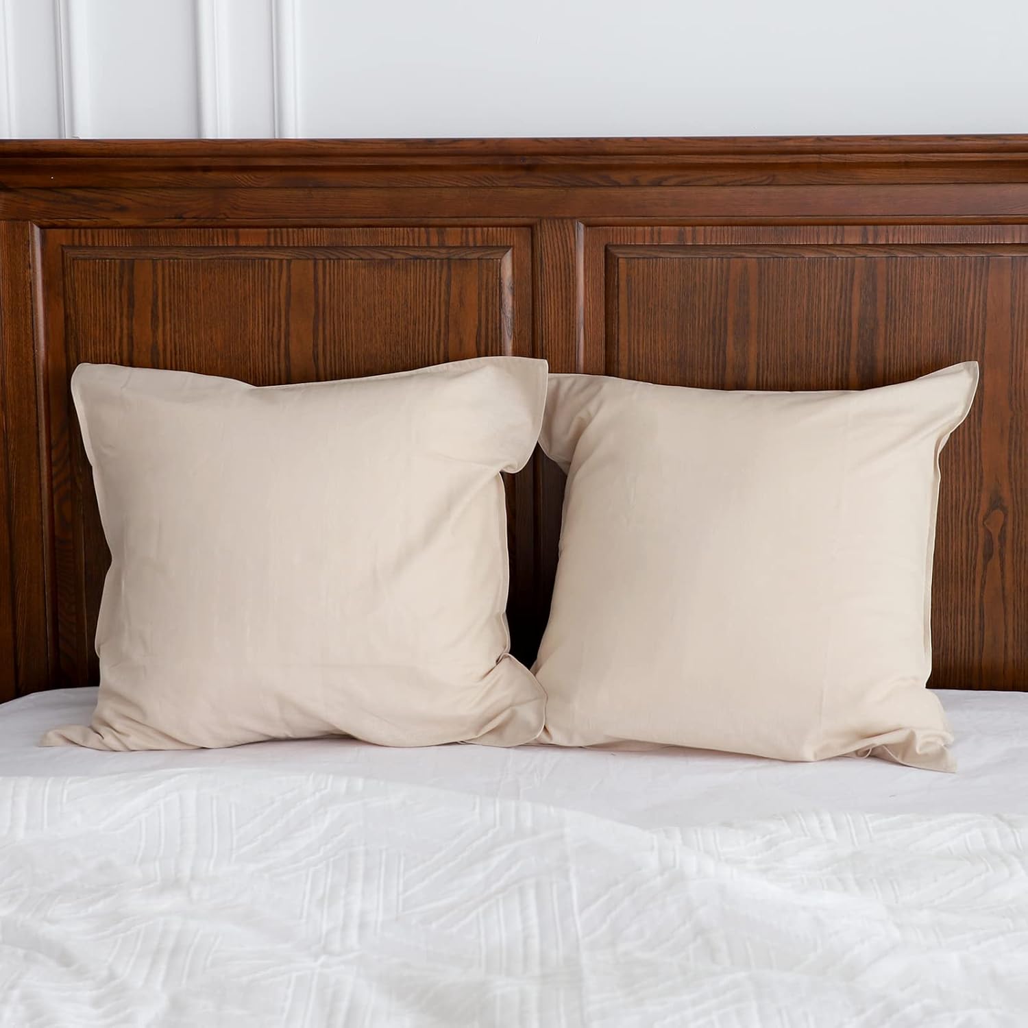 Simple&Opulence Linen Euro Shams Basic Style Solid Color