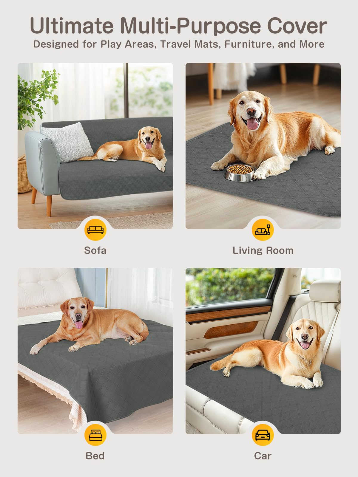 Manta impermeable para perro, funda de cama suave para mascotas, tapete antideslizante, protector de muebles, lavable, a prueba de arañazos, resistente al pelo de mascotas, para cachorros