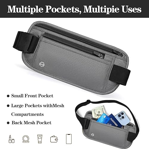 Miniatura 5 de Cinturón de dinero oculto, Gris, Gris