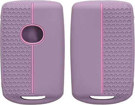 kwmobile Car Key Cover Compatible with Mazda 3-Button CX30 CX50 CX60 CX90 MX-30 Key Cover - Silicone Protective Car Key Fob Case - Lavender/Pink
