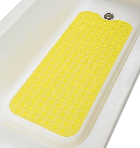 Miniatura 44 de Alfombrilla antideslizante grande para bañera y ducha, 31”x16” (solo para tinas lisas y sin texturizado). Segura, limpia, lavable a máquina, agarre