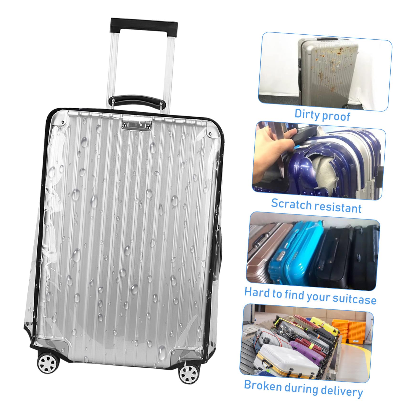 2pezzi Copertura Trasparente per Valigia in Pvc e Resistente Adatta per Valigie da Viaggio da Copertura Sufficiente per Proteggere Efficacemente
