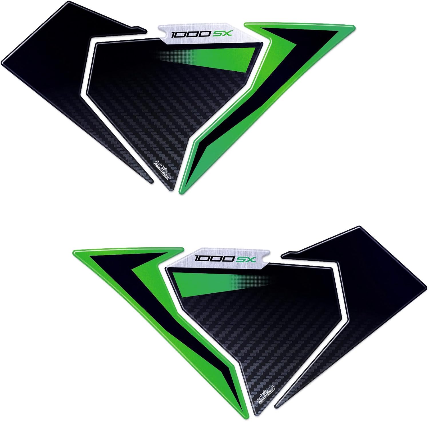 Resin Bike Motorcycle Sticker Compatible with Kawasaki Ninja 1000 SX 2021-2025. Motorcycle Side Protection Tank Protector Against Bumps and Scratches. Stickers Set 3D Resin - Made in Italy