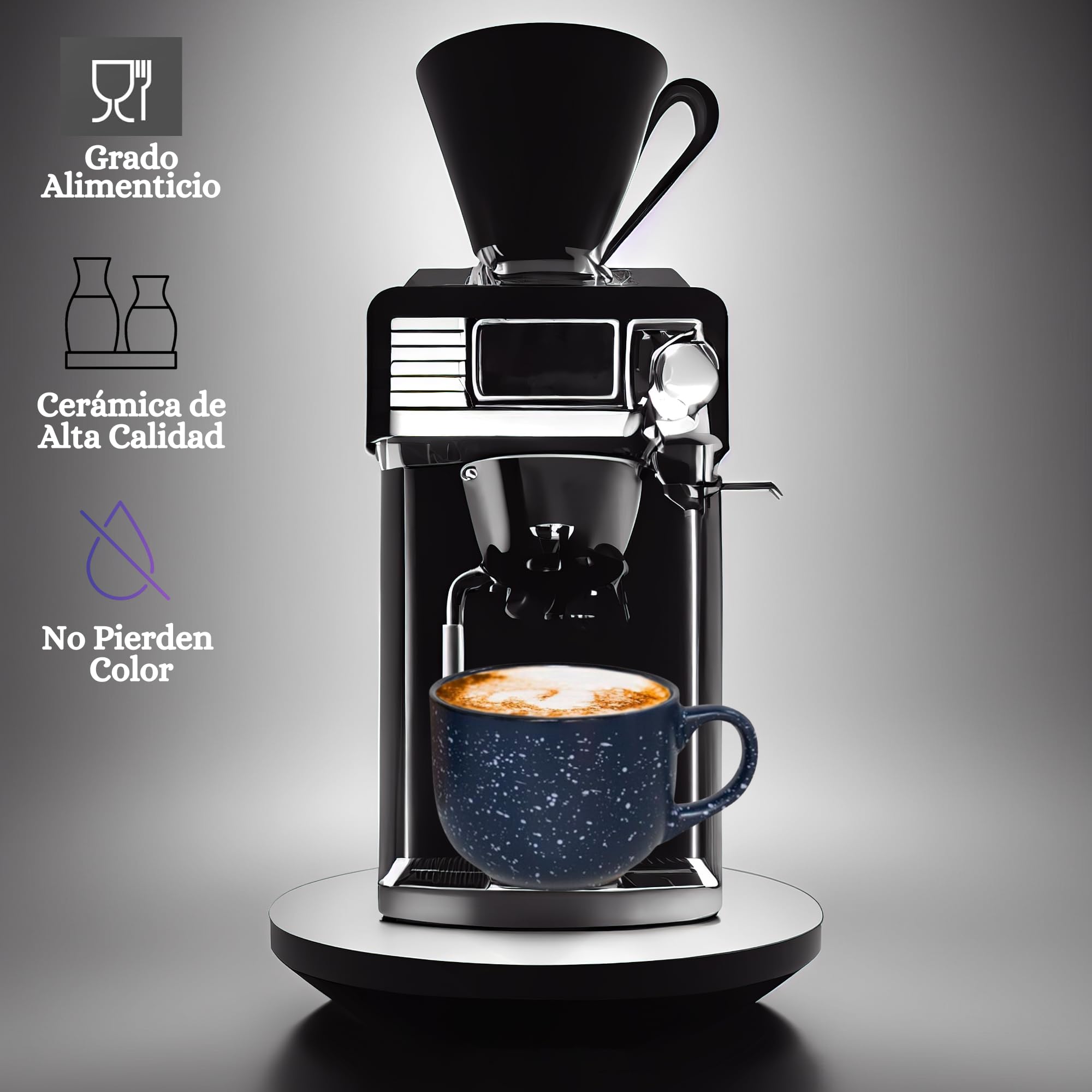 Set de 4 Tazones de Cerámica 500 ml - Diseño Moderno con Acabado en Colores Elegantes - para Café, Desayuno, Té, Sopas o Cereales - Resistentes y Apta para Microondas y Lavavajillas - No Pierden Color