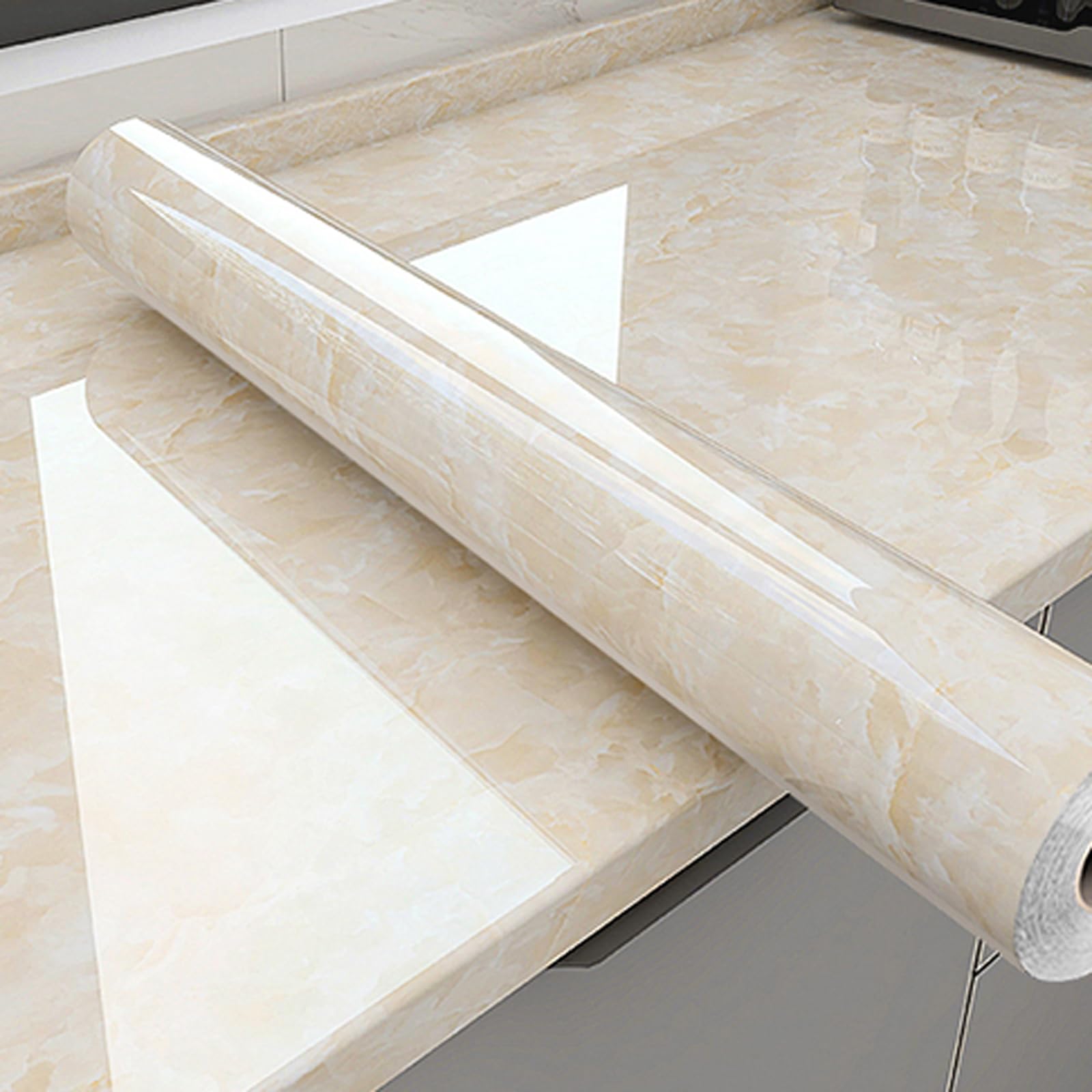 Zeihyeurus Marble Sticky Back Plastic Roll,Self Adhesive Wall Tiles,Wallpaper Kitchen Worktop Covering,Marble Contact Paper,Oil Resistant,Heat Resistant,For Desk,Kitchen,Countertop