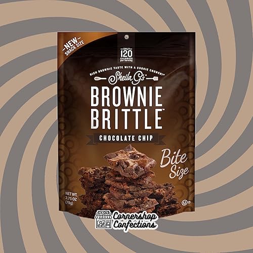 Miniatura 7 de Sheila G's Brownie Brittle - Paquete variado de 12 bolsas de tamaño bocado, 4 cada una, caramelo crujiente, caramelo salado y chispas de chocolate,
