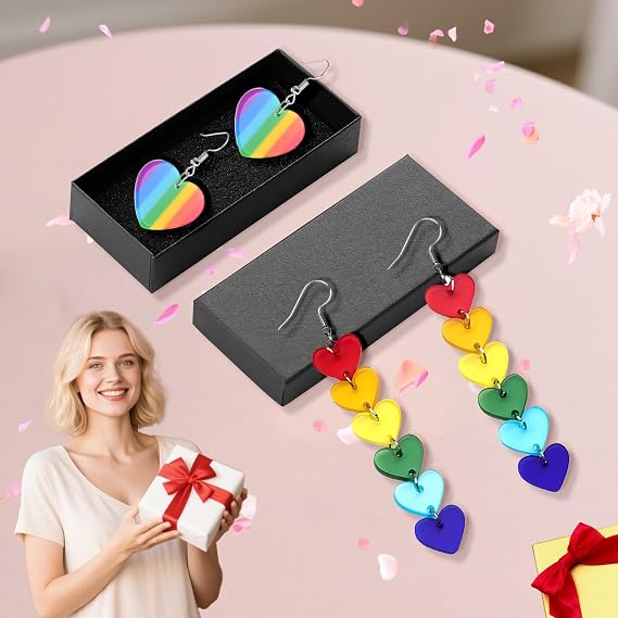 Orecchini Pendenti Asimmetrici A Forma Di Cuori E Orologio, Tema Poker E Carte Da Gioco, Donna
