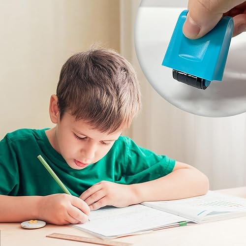 Miniatura 5 de Rainmae 2Pcs Dashed Handwriting Lines Practice Roller Stamp Self Inking Line Rolling Stamps Teacher Stamps Sentence Strips Handriting Practice for