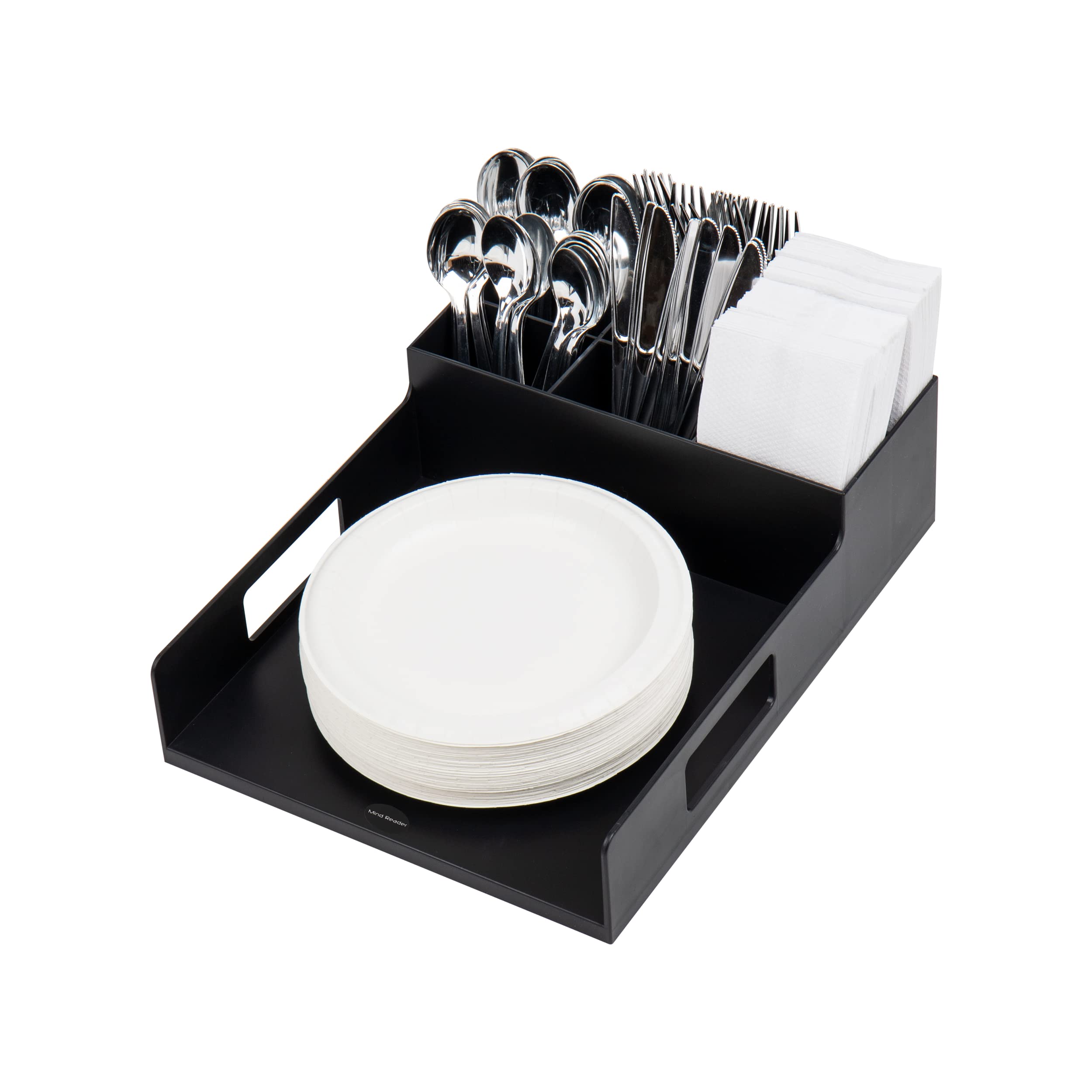 Mind Reader Anchor Collection, taca do serwetki, serwetki i talerze, organizer na blat, plastik, czarna