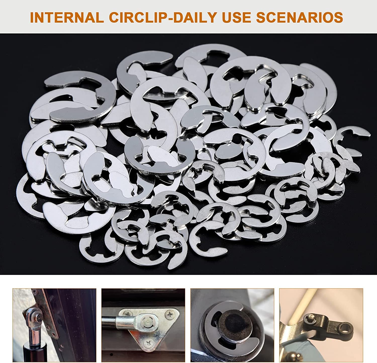 350 Pièces E-clips Kit Anneau De Retenue Externe Assortiment Circlips Snap Ba
