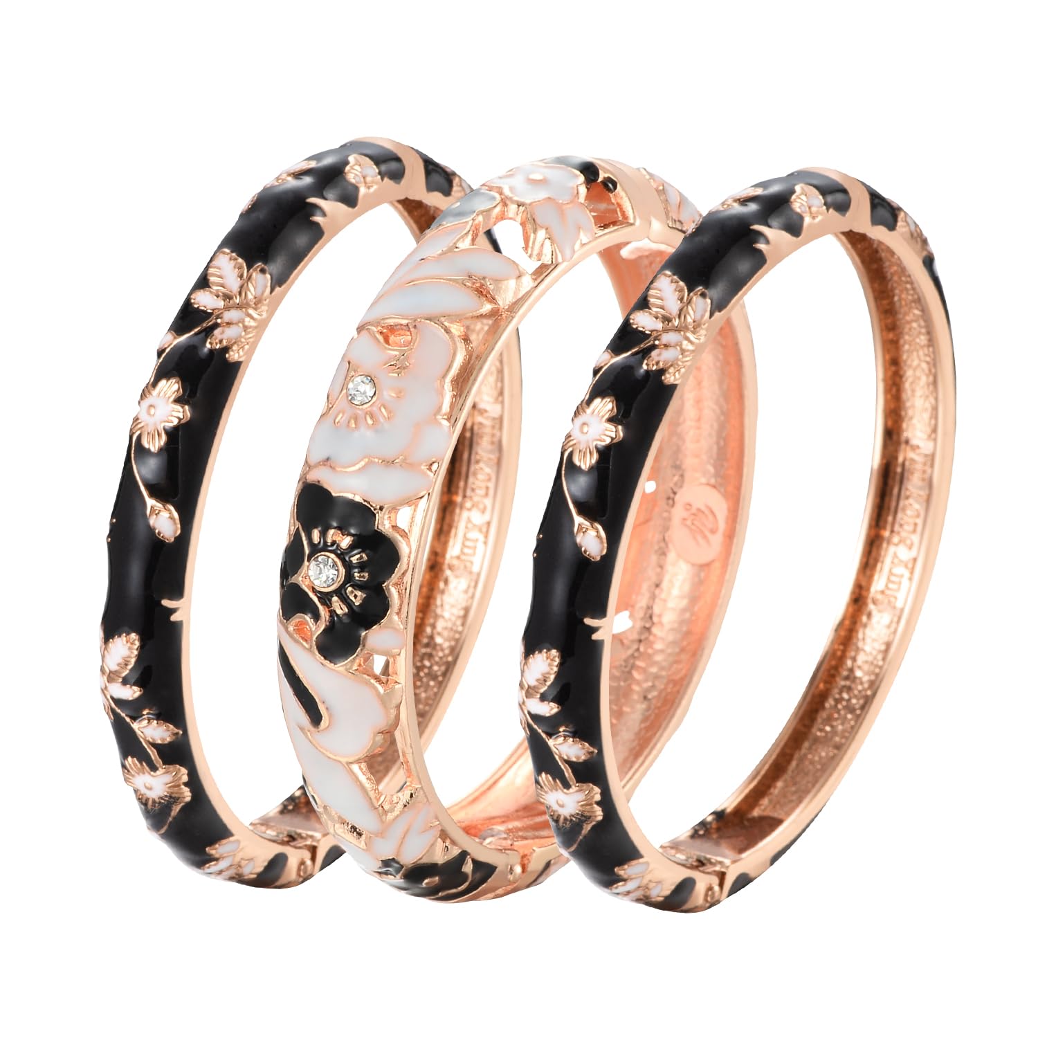 UJOY Enamel Bangle Bracelet Set of 3 in Gift Box for Wife Girlfriend-image-27