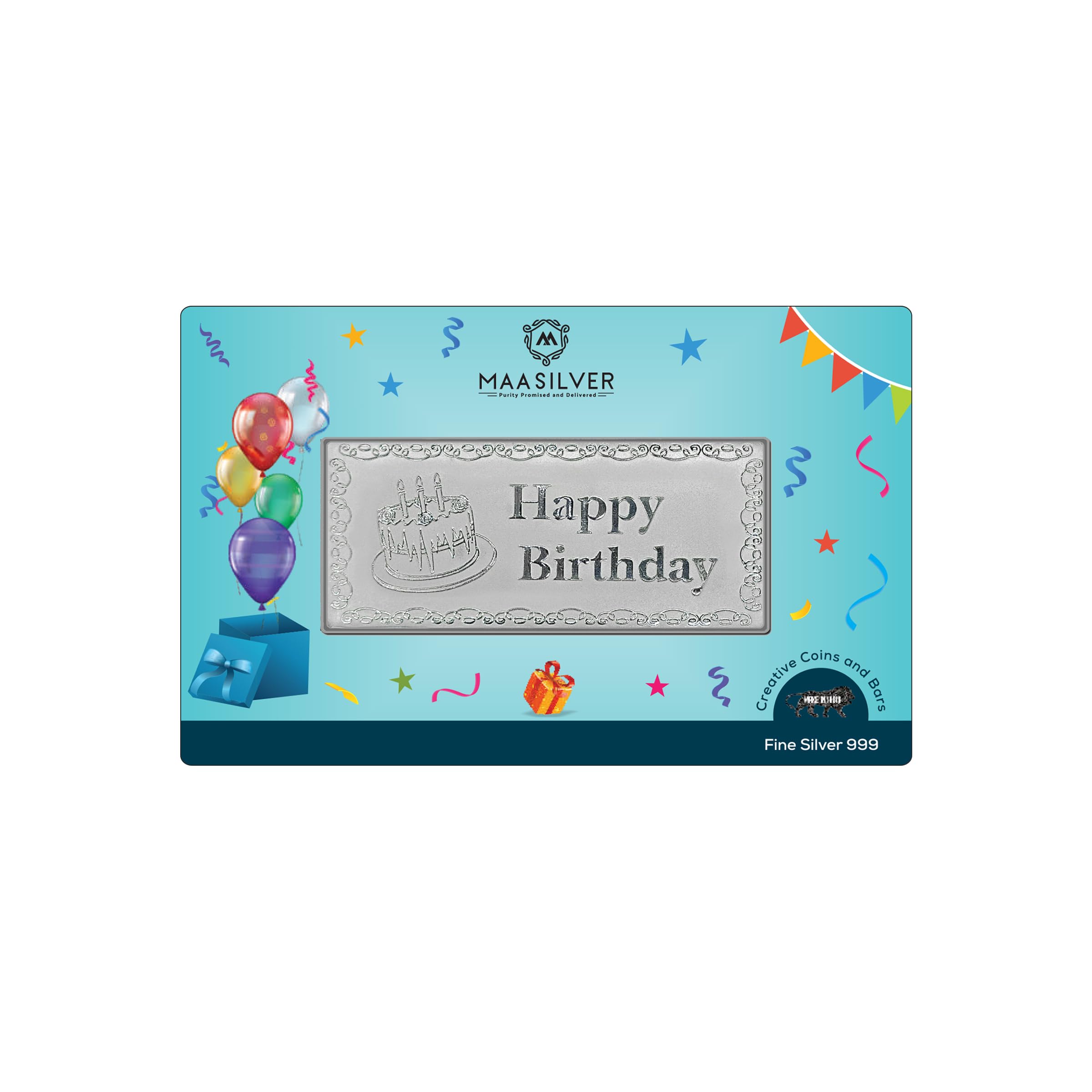 Pure Silver Happy Birthday BIS Hallmarked Bar Perfect for Gifting (999 Purity)