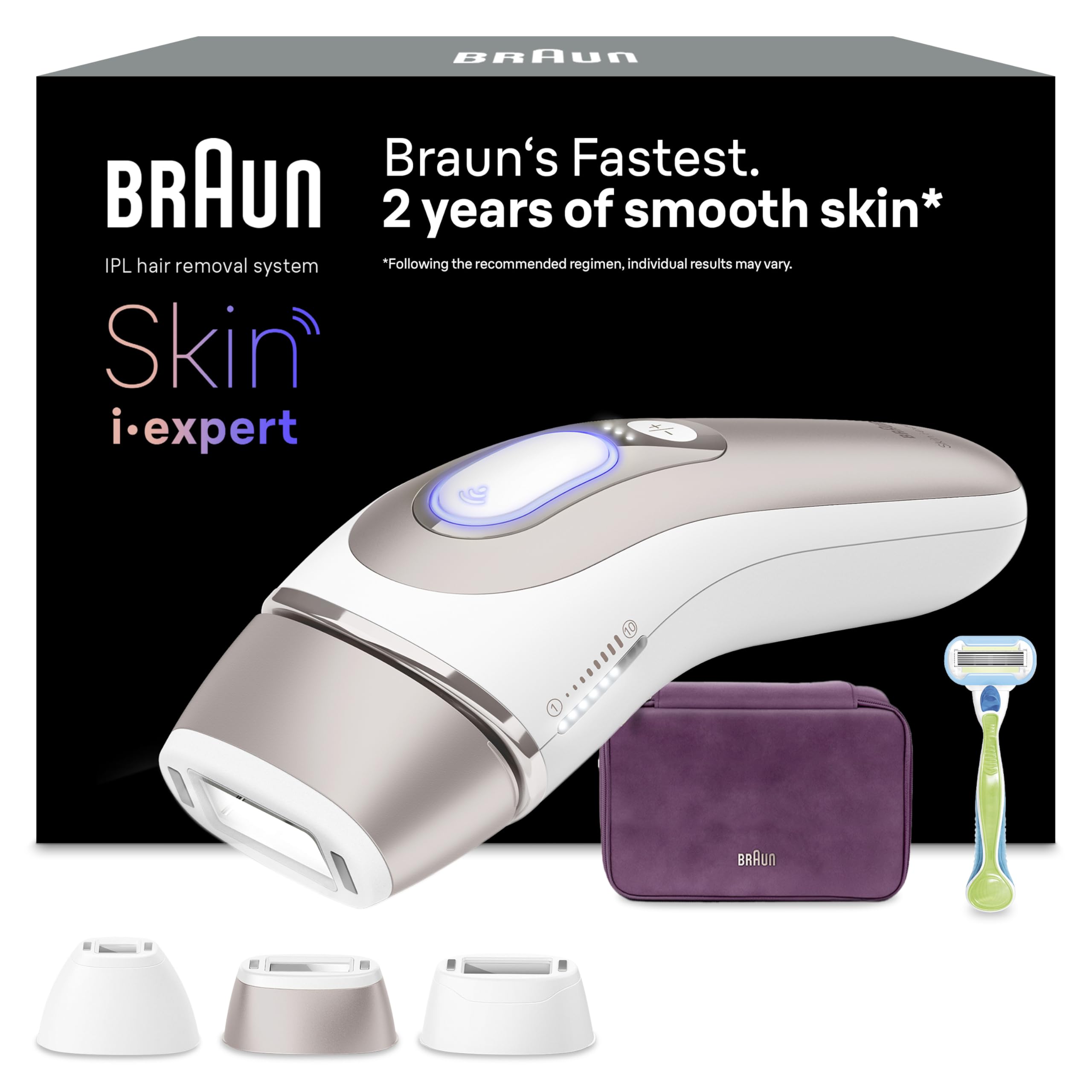 Braun Skin I·Expert Epilatore Luce Pulsata, Epilazione A Casa, Con App, 3 Testine, PL7263
