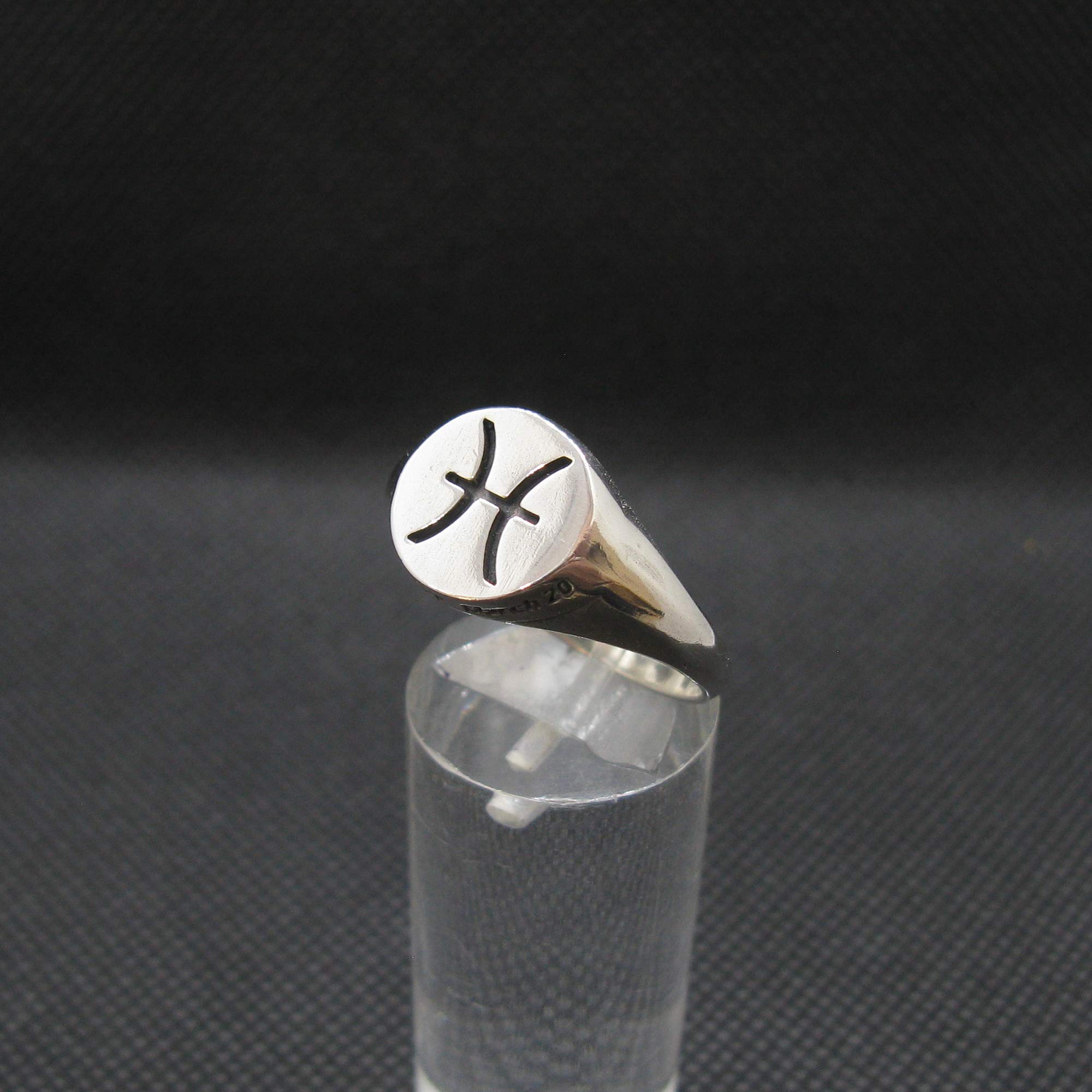 Bague en Argent Massif Poinçonner 925 Signe du Zodiaque Poissons R002128