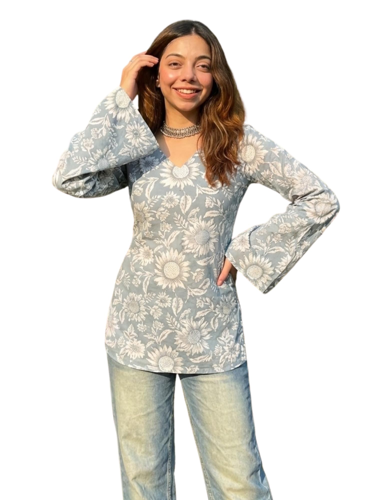 Women’s All Over Printed Rayon Short Kurti | Comfortable and Lightweight Ethnic Tunic Top for Casual and Party Use-picture-10