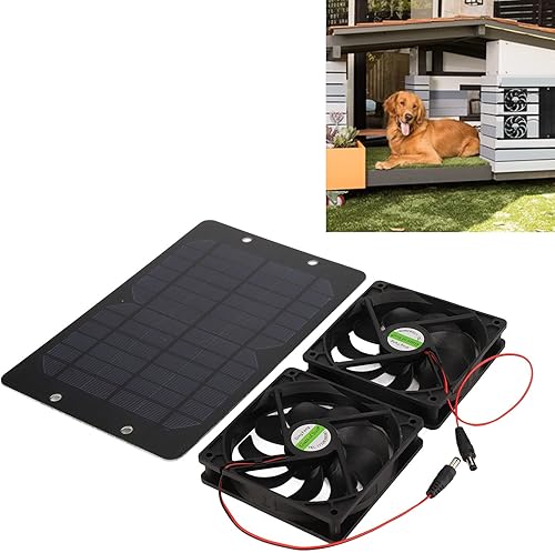 Miniatura 3 de Kit de ventiladores de panel solar, ventilador doble alimentado por panel solar de 10 W y 12 V, ventilador a dos aguas portátil, ventilador de