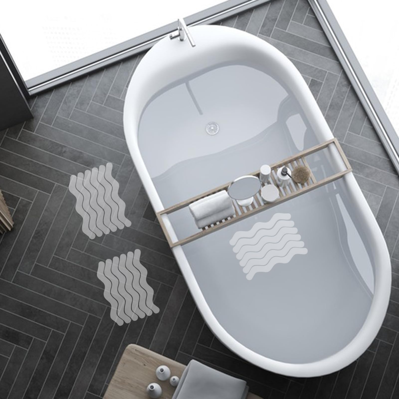 Adesivi Antiscivolo Per Doccia - 36 Pezzi Trasparenti Con Raschietto - Foto 7