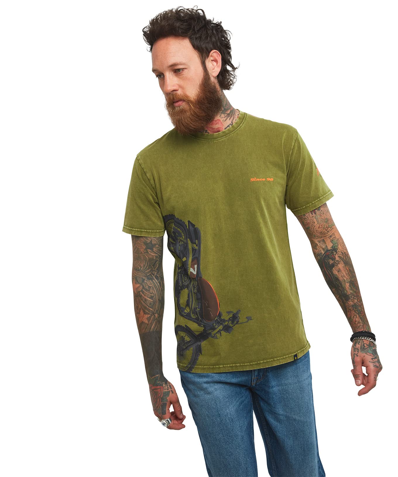 Joe BrownsMen's Classic Motorbike Off Centre Graphic Print T Shirt Shirt (pack of 1)