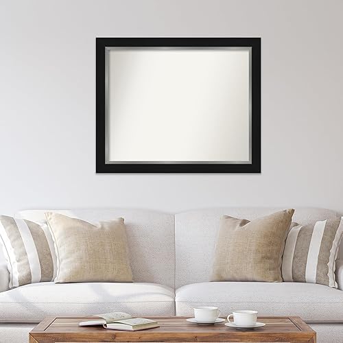 Miniatura 4 de Amanti Art Espejo personalizado, espejo de baño Eva negro plateado, espejo de pared o espejo de tocador de baño sobre el fregadero (32.5 x 39.5