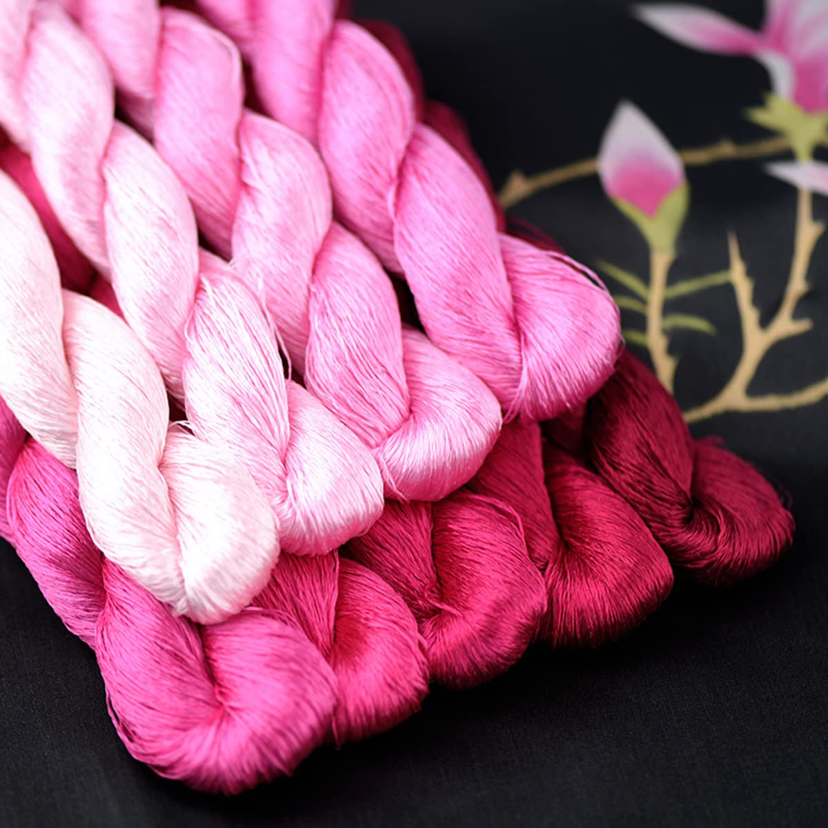 MINGGUXIUYI Natural 100% Silk Thread Handmade Embroidery Thread Floss 990 Metres 9 Colors(39), 20 inches - Image 3