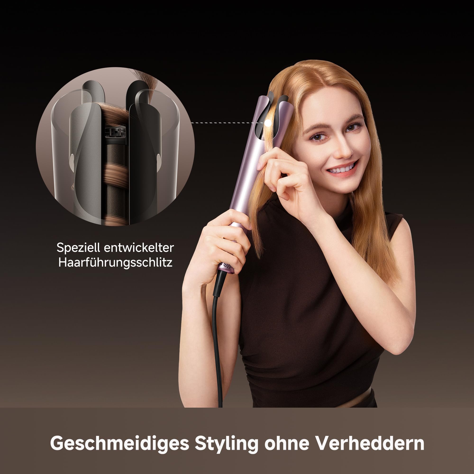 DREAME Air-Auto Lockenstab One-Touch Auto-Stylingfunktion, MCH-Heizsystem | 360° bidirektionales Lockenstyling, LED-Anzeige, NTC-Temperatursteuerung, 3 Heizmodi, Verhedderungsschutz, 2,8 m Kabel