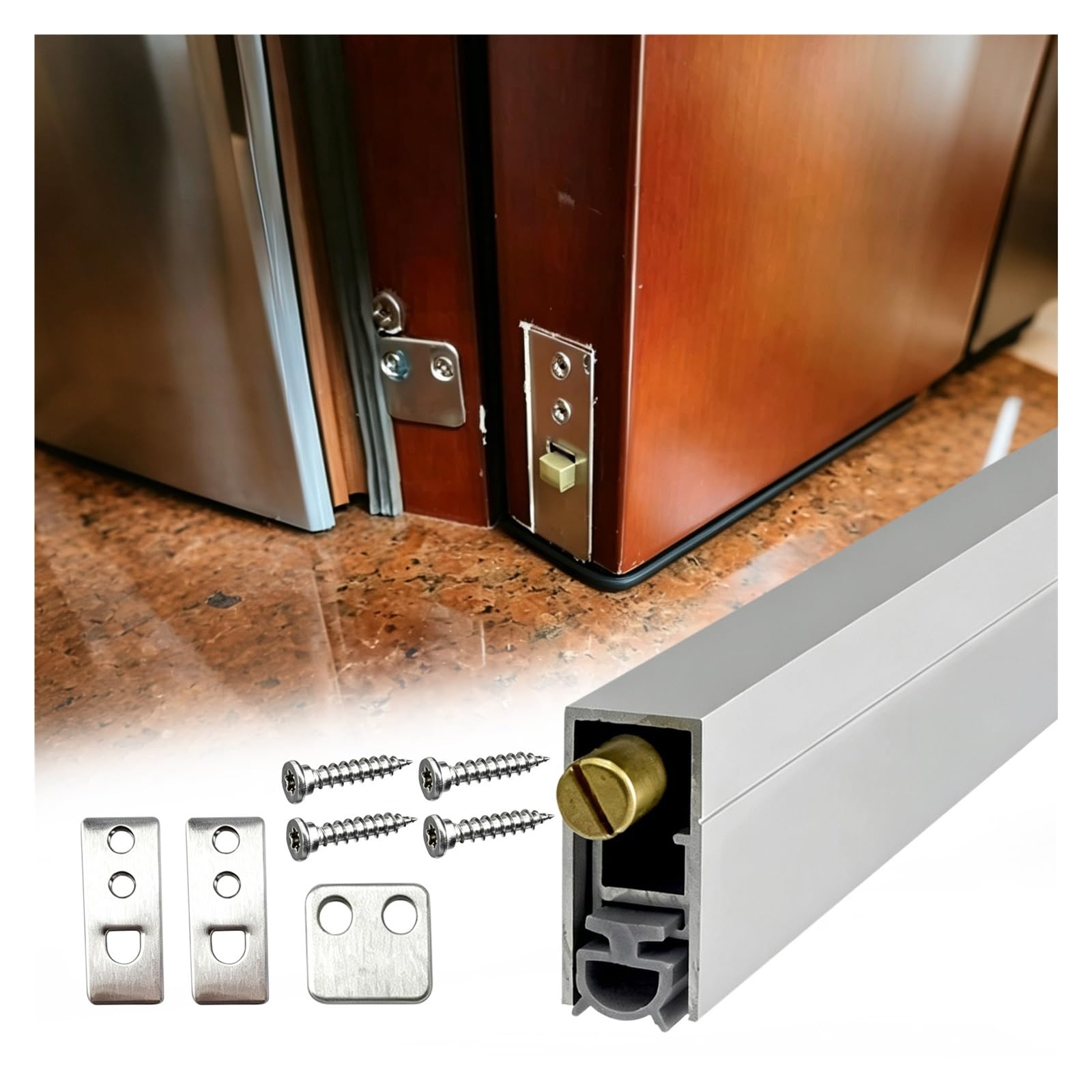 Burlete bajo puerta automático universal para varias puertas