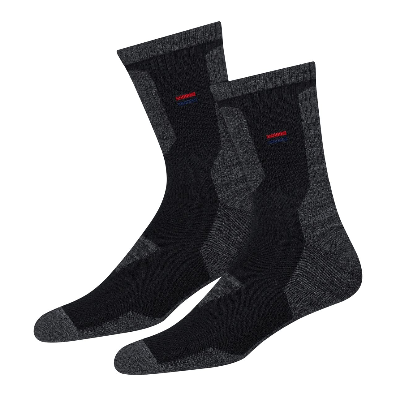 NAVYSPORT calze da uomo e donna in cotone comfort con cuscino serie melange (Lunghezza Crew), Confezione da 5 paia