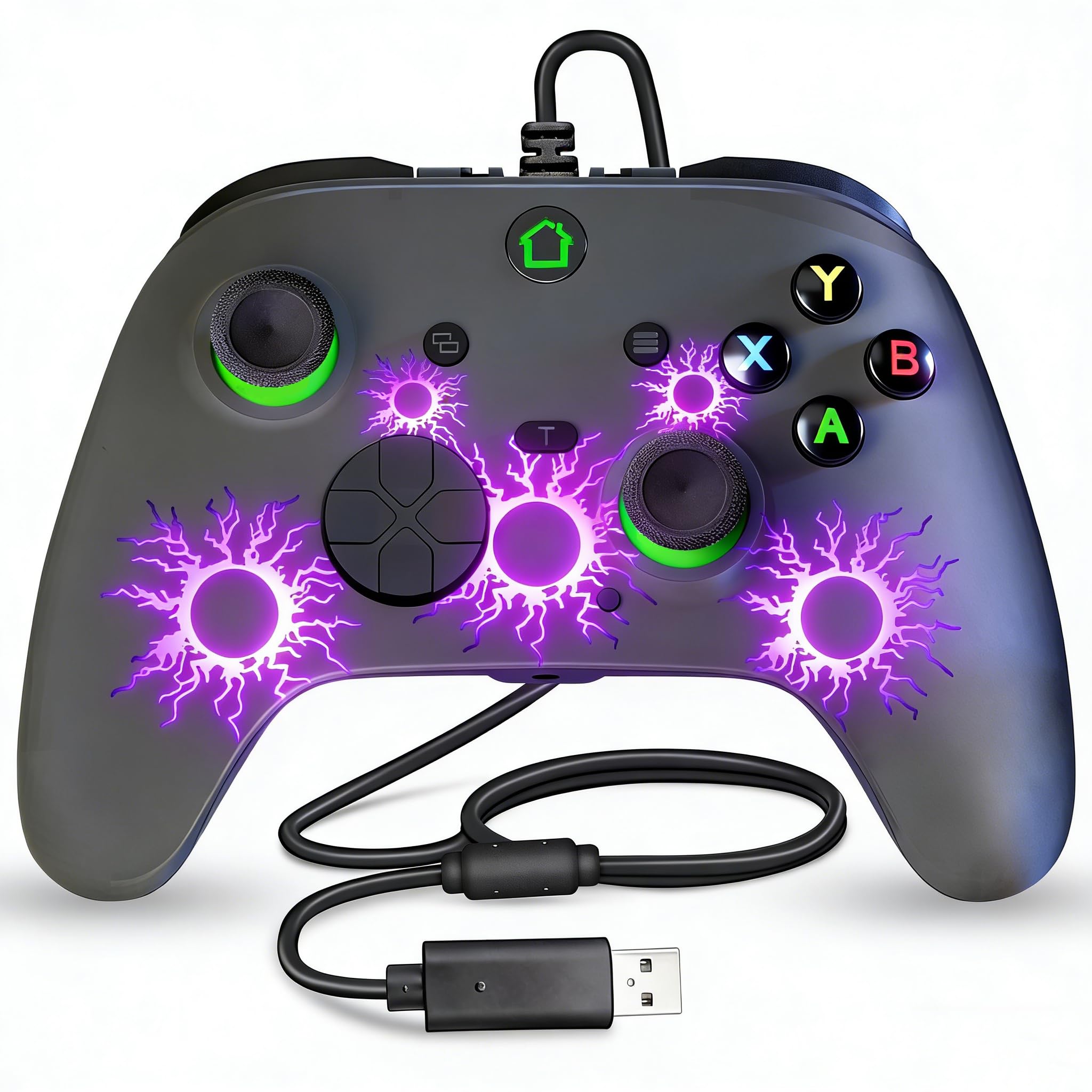 Wired X box 1 Controller with 3M Cable, USB PC Gamepad with Programming Buttons, Turbo, LED Light & Audio Jack, Firmware Upgrade Required for X box One Host - 1