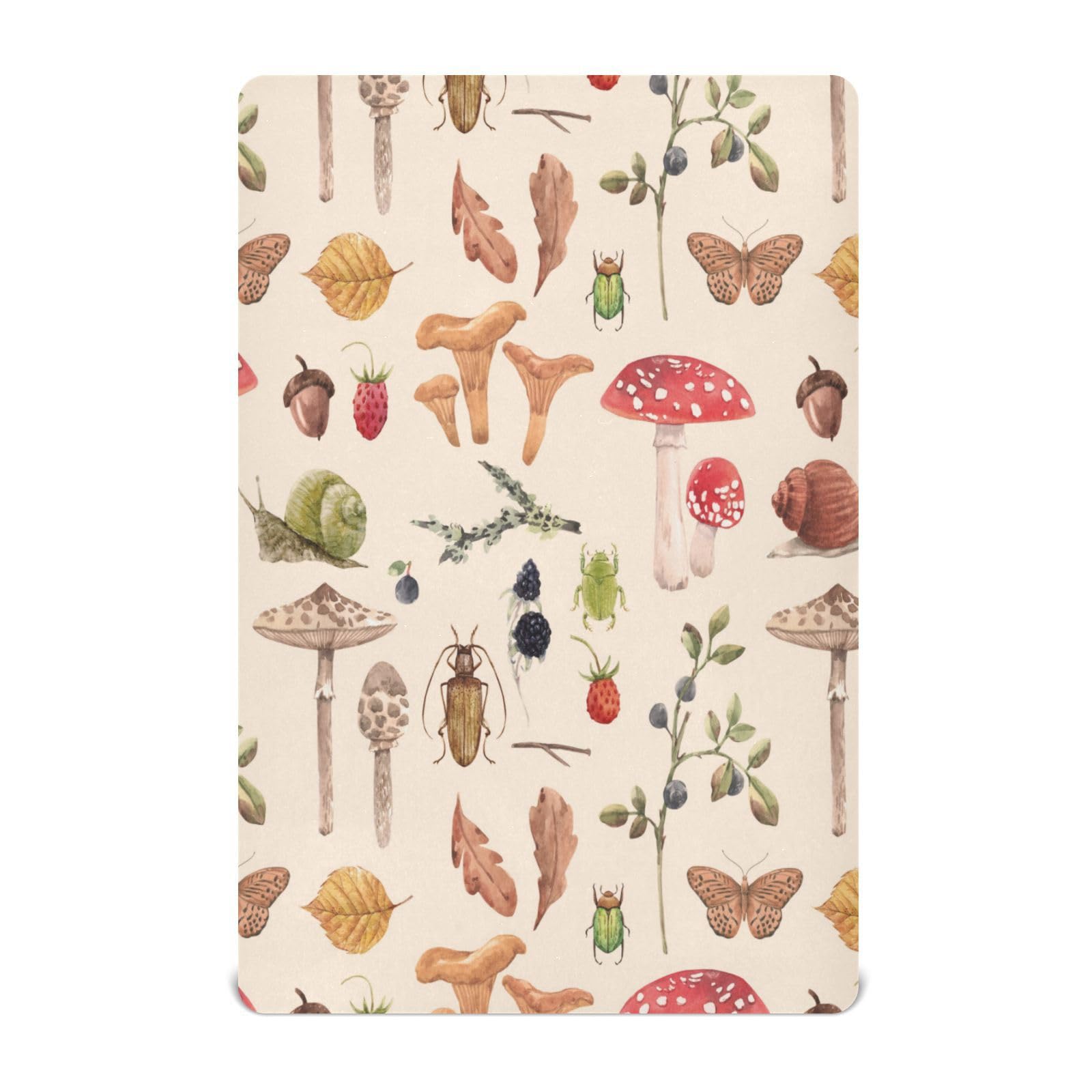 Baby-Spannbetttuch Mit Pilz- Und Beeren-Muster – Atmungsaktiv, 71,1 X 132,1 Cm, Standardgröße