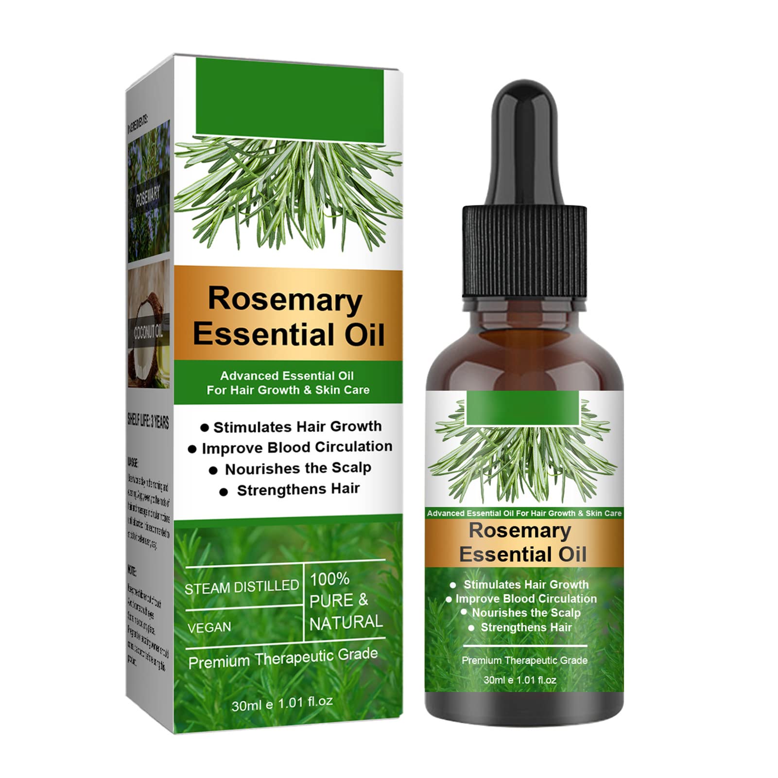 Graflsoa 30ml Rosemary Ha Growth Essential Oil Prevent Ha Loss Nourish Scalp Strengthen Ha