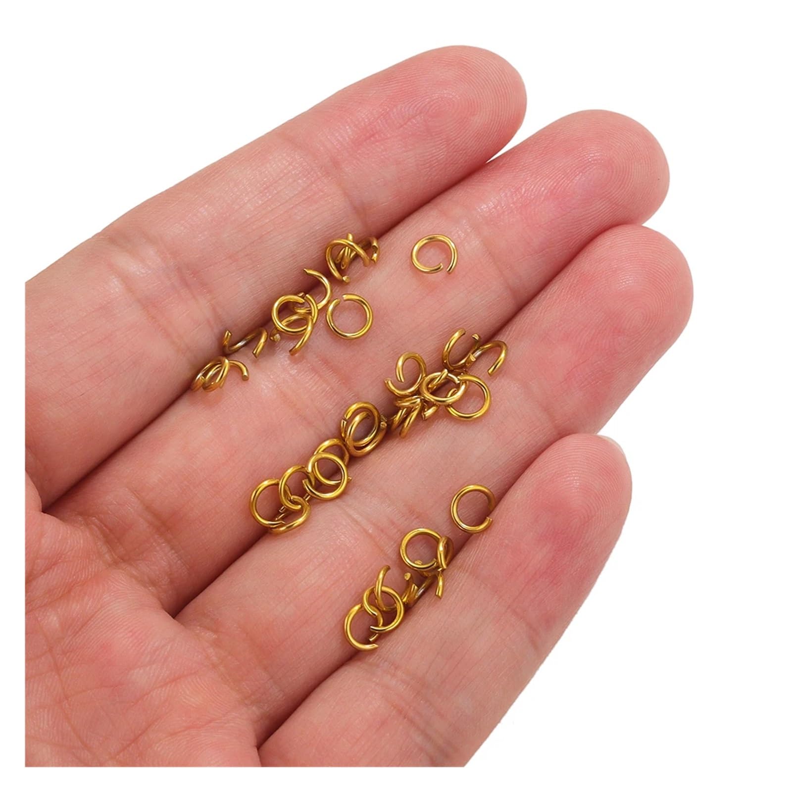 Biegeringe aus Edelstahl, offene Biegeringe für DIY-Schmuckherstellung, Spaltring, Zubehör, 100 Stück (Farbe 3)