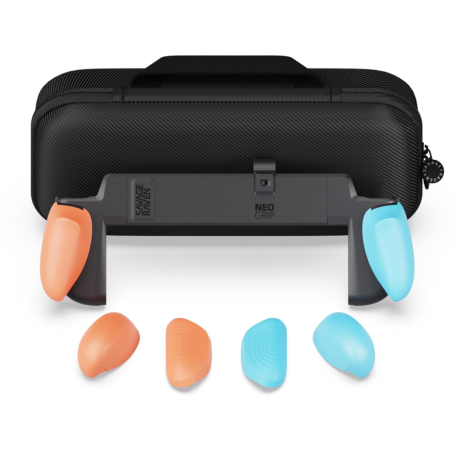 Savage Raven by Skull & Co. NeoGrip Bundle: an Ergonomic Grip Hard Shell with Replaceable Grips [to fit All Hands Sizes] for Nintendo Switch 2 with