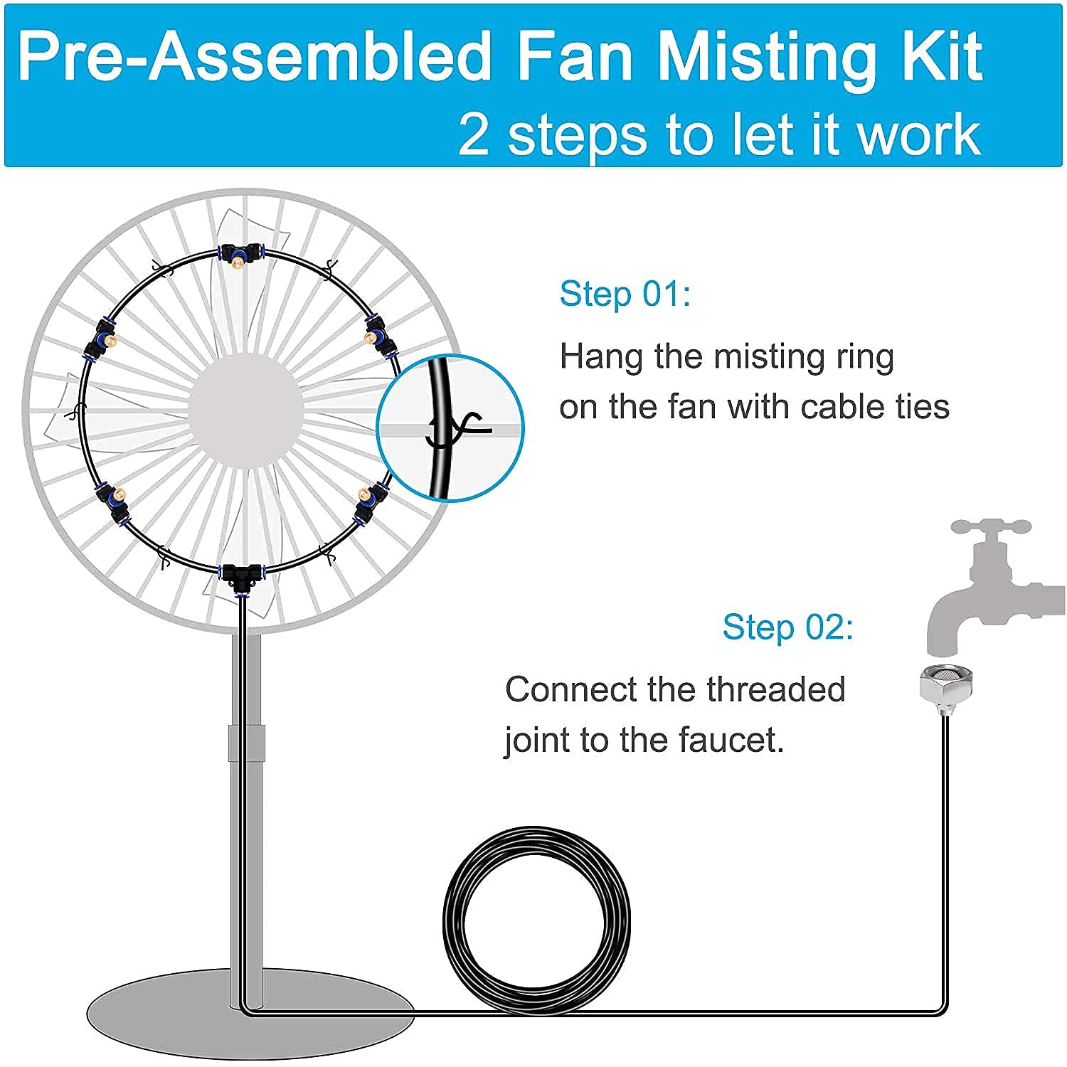 Buy Signice Fan Misting Kit Upgraded Adjustable 26FT Fan Misters for