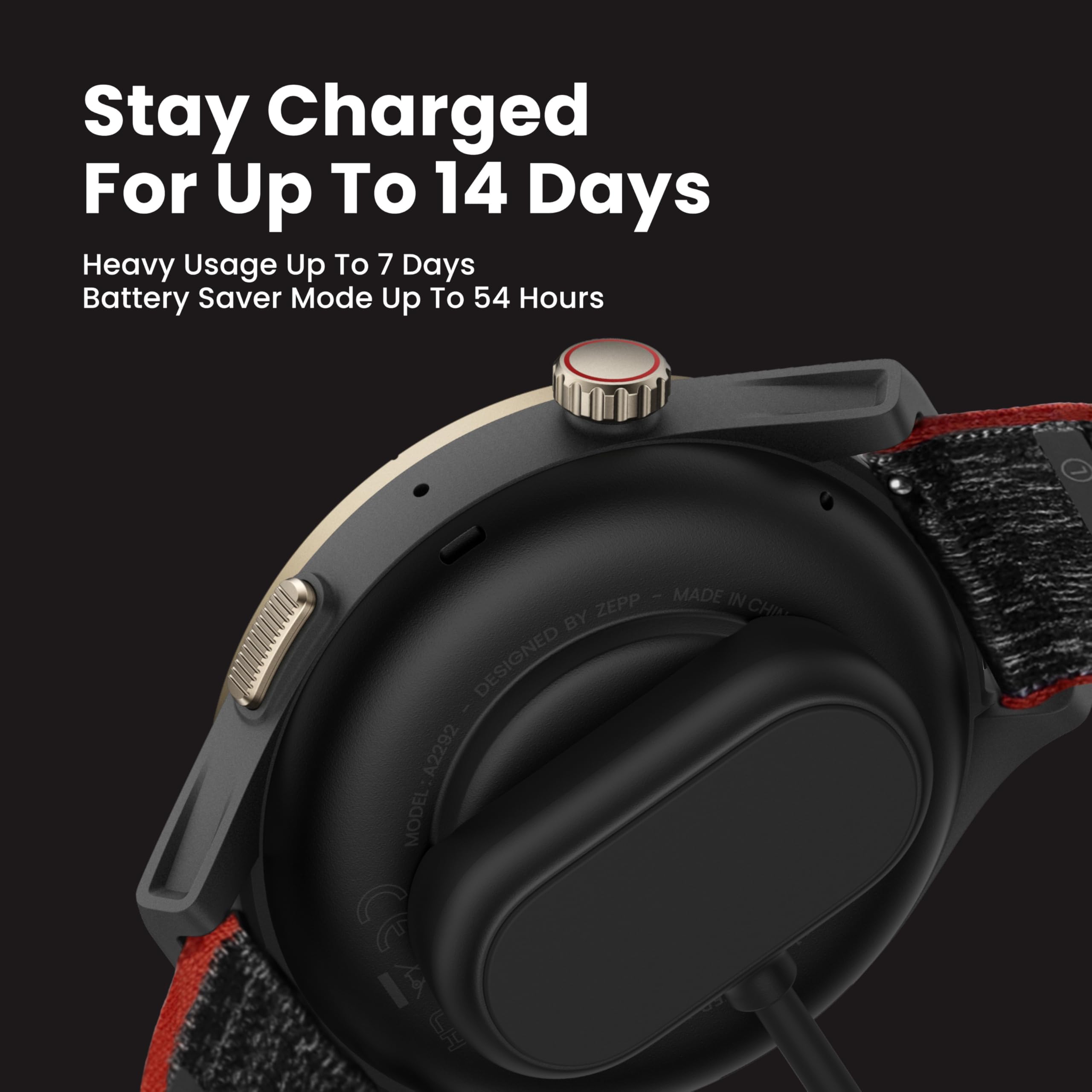 Amazfit Cheetah Pro 47mm Running Sports Smart Watch with Dual-Band GPS, Route navigation, Offline Maps, Training Template, 1.45'' AMOLED Display, 14-Day Battery Life, Heart Rate & Sleep Monitoring