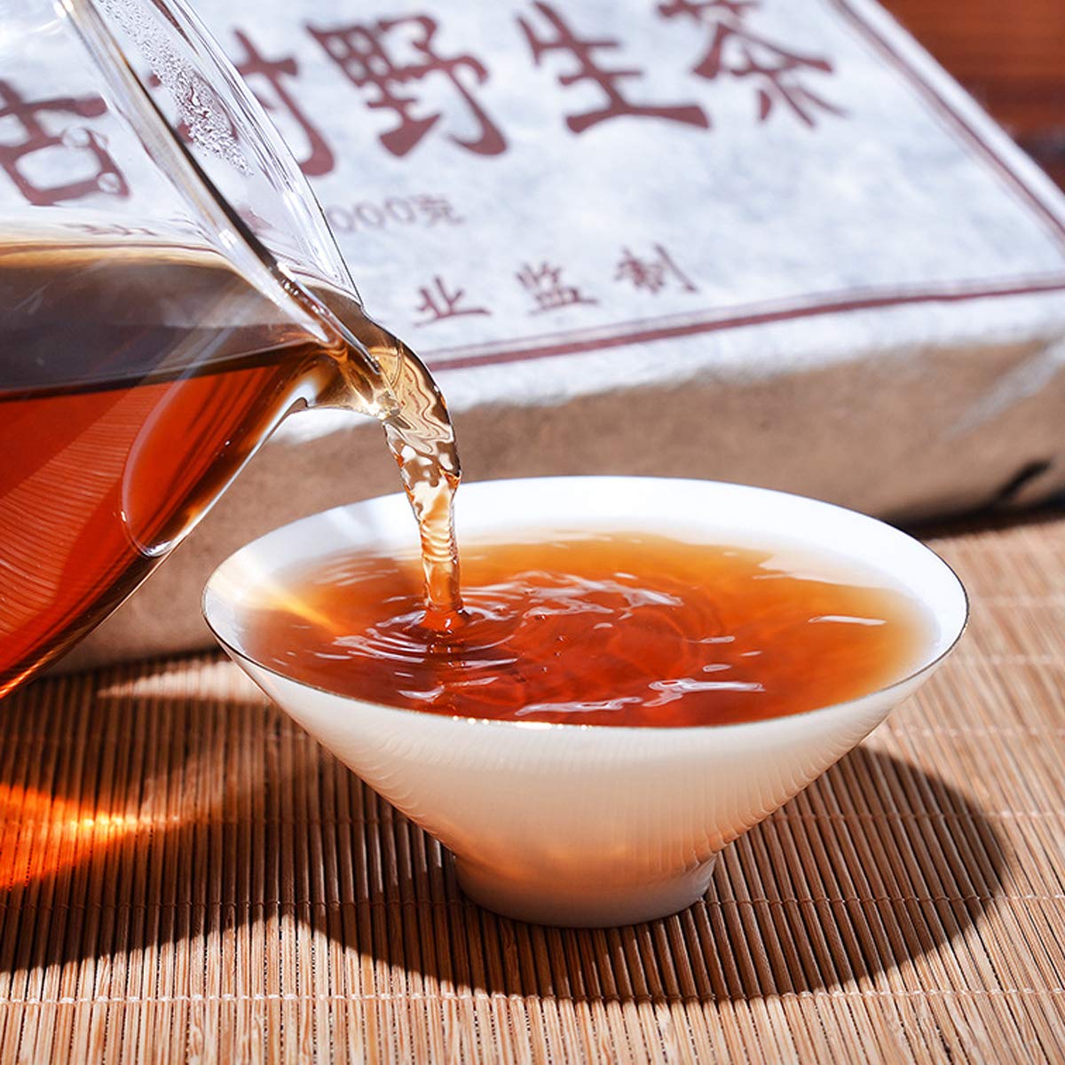 Chinesischer Pu'er Tee 1000g （2,2LB） Reifer Puer Tee Schwarzer Tee Yunnan Tausend Jahre alter Baum wilder Tee Pu'er Tee Gekochter Tee Alte Bäume Pu erh Tee Gesundheitswesen Pu er Tee