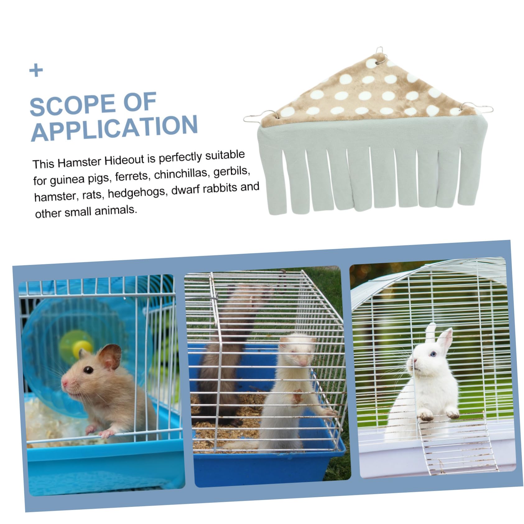 Cachette D’Angle pour Petits Animaux, Coin de Repos Confortable, Coton | Cochons D’inde et Lapins, Usage Jeu et Repos, Structure Légère et Respirante