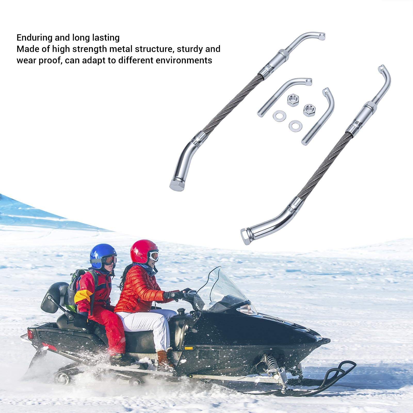 banapoy Eiskratzer Kit für Schienenhöhe 2-1/2 Zoll Alle Schneemobile mit Rückwärts und Nicht Rückwärtsgang Ausgestattet, Schneekratzer Kit für Verbesserte Traktion und Stabilität