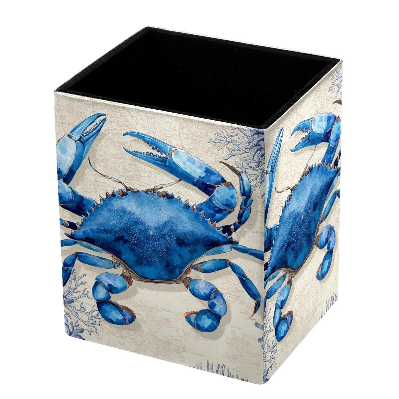 VAPOKF Pencil Holders for Desk, Crab Printed Pen Holders Pen Pot Makeup Brushes Storage Desktop Stationery Supplies Organiser for Home Office