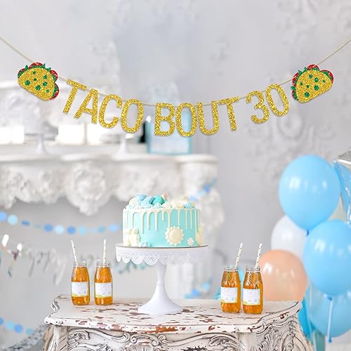 Miniatura 5 de Cartel de taco Bout 30, decoración de fiesta mexicana para fiesta de cumpleaños número 30 para hombres y mujeres, fiesta de cumpleaños 30,