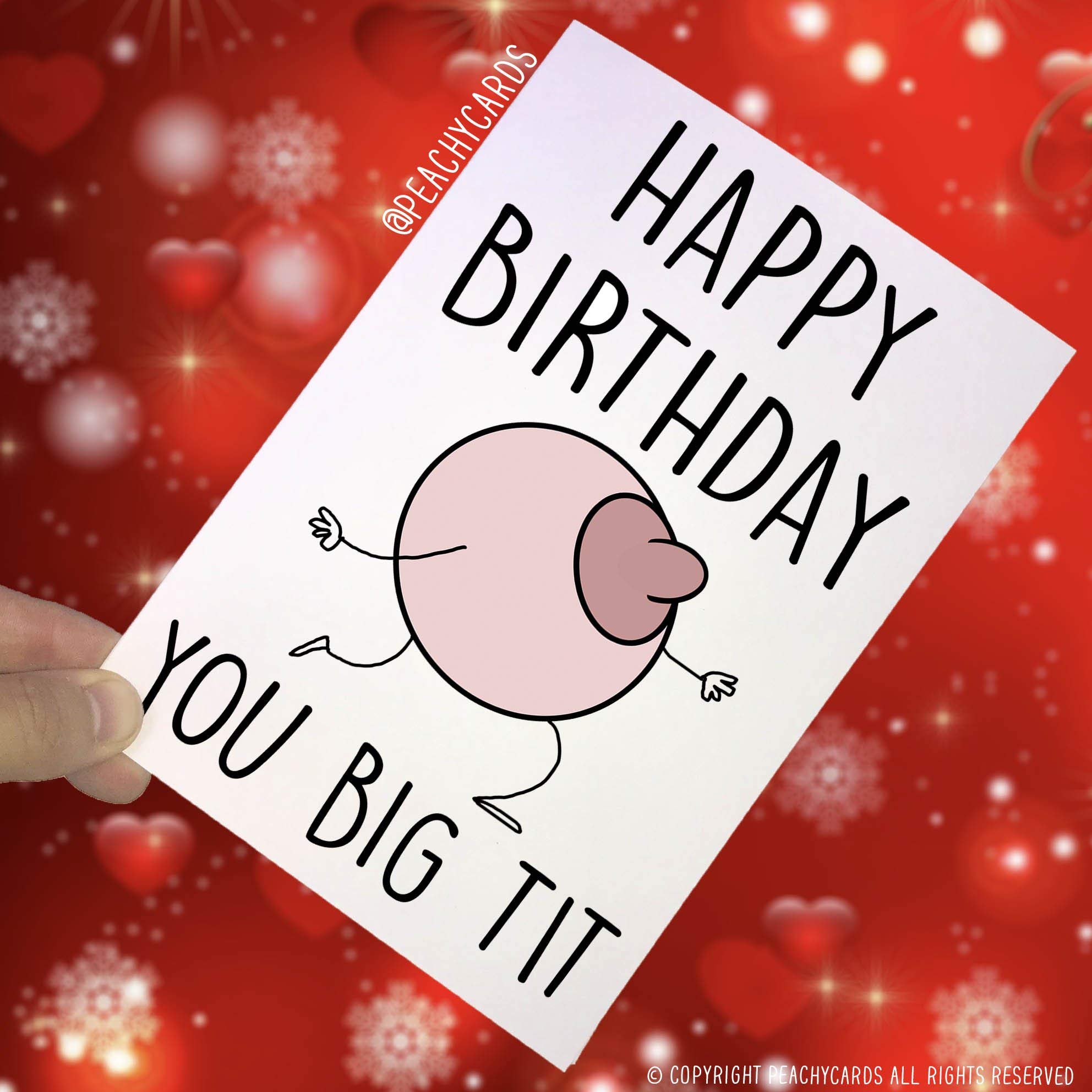 Happy Birthday Cards, Happy Birthday You Big Tit, Joke Cards Best Friend Swearing Card Husband Boyfriend Funny Card Uncle Colleague PC203