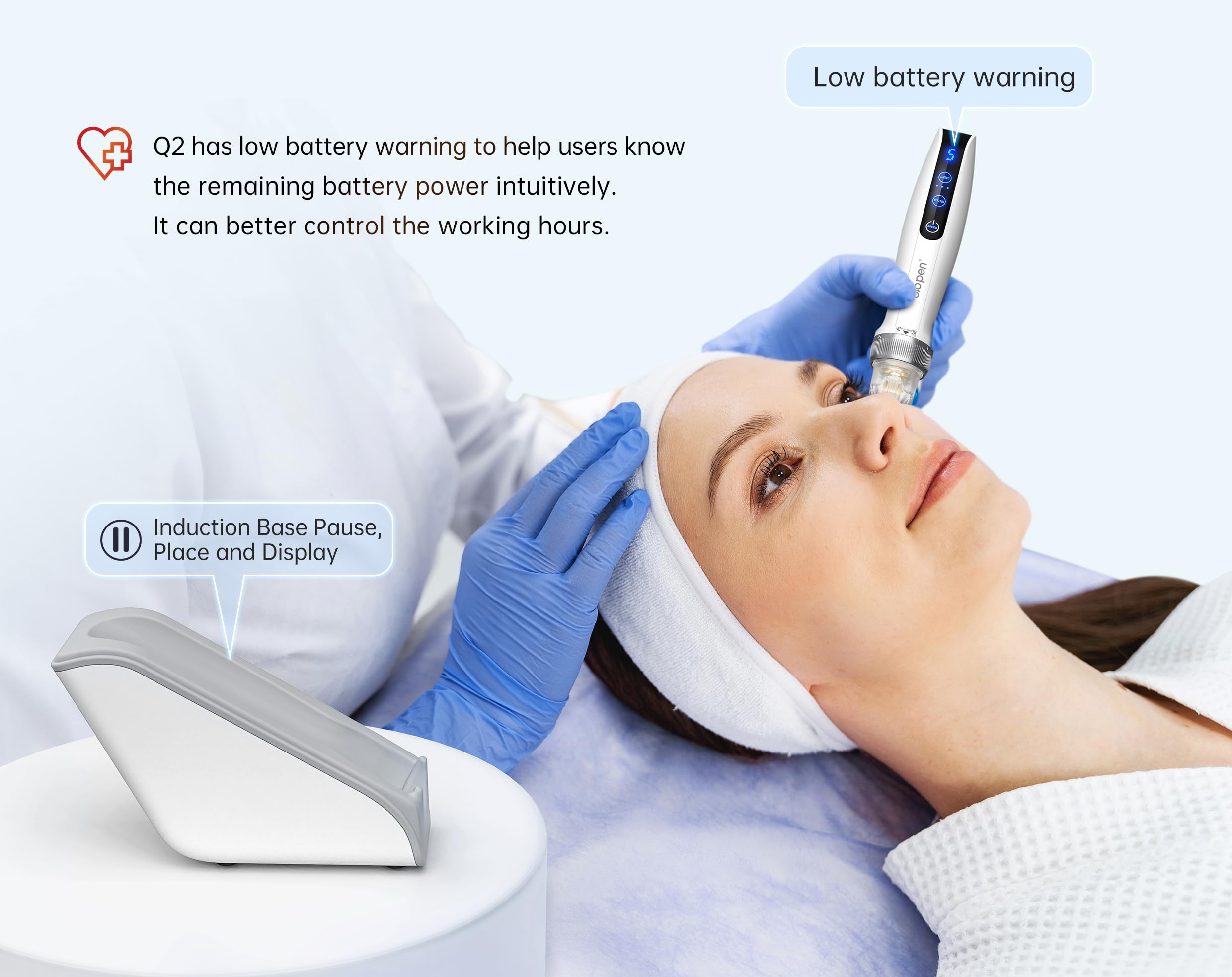 Penna Microneedling Bio-Q2 Professionale Wireless Derma a Carica Automatica - Amazing Skin Pen per Viso e Corpo con 6 Cartucce da 0,25 mm (1x9pin+2x25pin+2x14pin)
